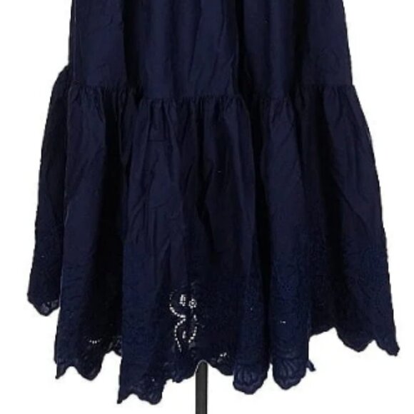 NWT JASON WU Navy Blue Maxi Embroidered Dress - Picture 3 of 8